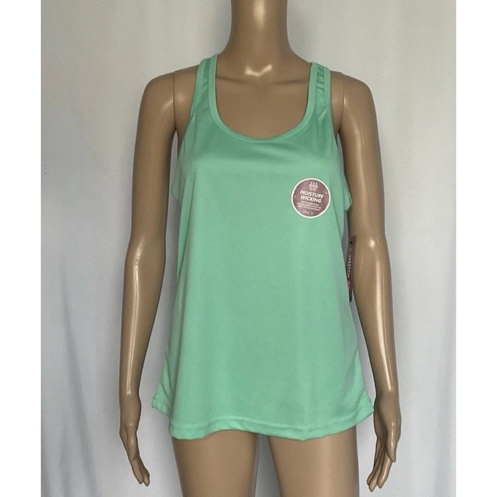 GALAXY BY HARVIC Racerback Top Women's Green Medium ‎ Pullover Active